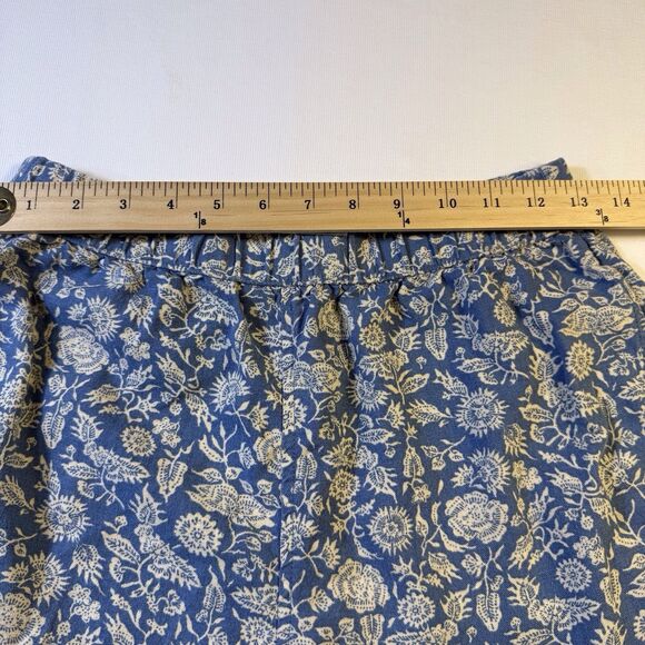 Women's Floral High-Rise Pull-On Shorts Universal Thread Blue XS Pockets Linen - Picture 5 of 10